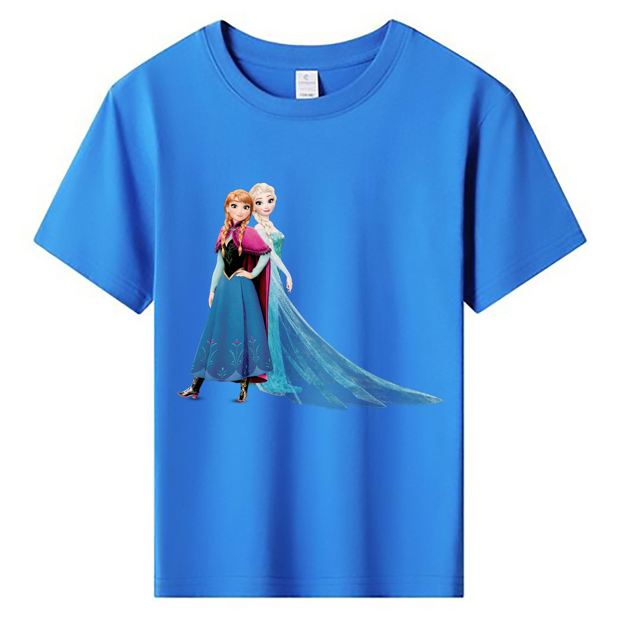 （画像用） アナと雪の女王 アンナ エルサ Frozen Anna Elsa 綿100％キッズTシャツ（フロントプリント）